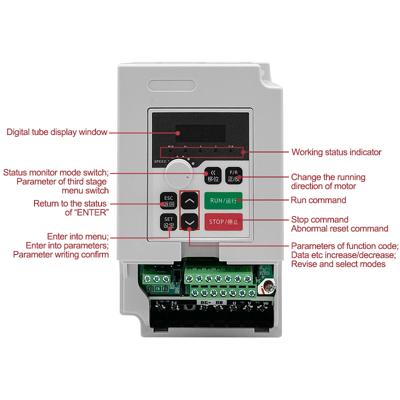 Spindle Motor - Inversor 1.5kw 110v/220v/380vac 2hp Vfd Variable