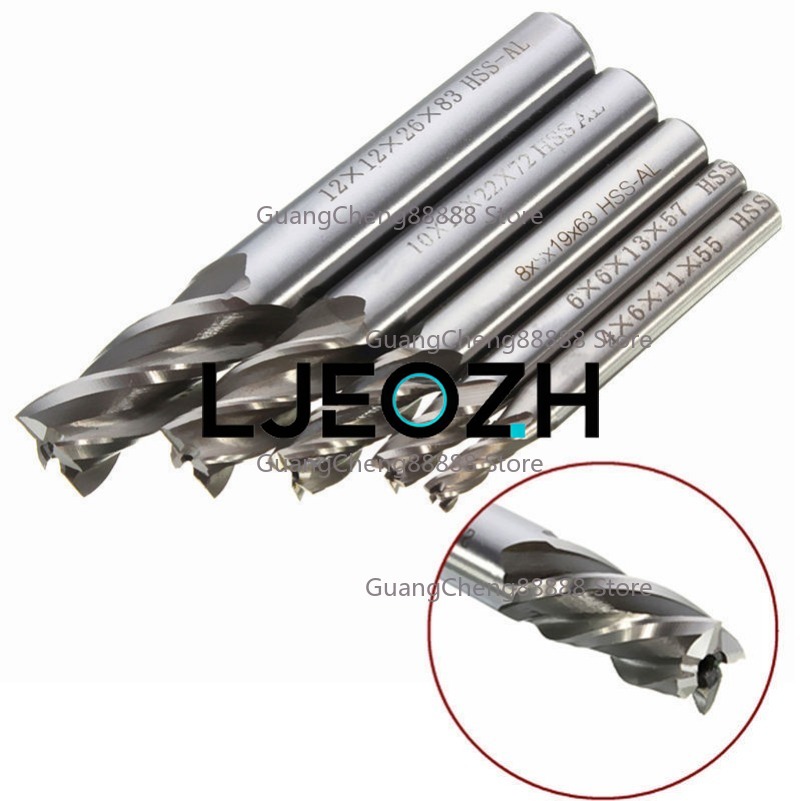 Juego de 5 fresas de acero HSS - End Mill Set reseña y precio